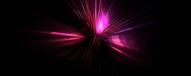 Fütürist mercek patlaması. Parlayan parçacıkları ve çizgileri olan ışık patlaması yıldızı. Güzel soyut ışın arkaplanı.