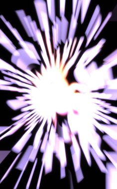 Işık parçacık izleri. Parlayan parçacıkları ve çizgileri olan ışık patlaması yıldızı. Güzel hareketli soyut ışın arkaplanı.