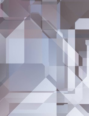 Renkli ve canlı geometrik şekiller katmanları var. Bir teknoloji planının dijital illüstrasyonu. Gelecekçi tasarım şablonu.