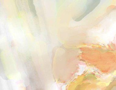 Alkol mürekkebini andıran rahatlatıcı fırça darbelerinin modern resmi. Poster, duvar sanatı, afiş, kart, kitap kapağı veya ambalaj için pastel renkli suluboya resim.