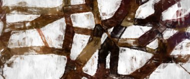 Soyut arkaplanda pürüzlü fırça darbeleri. Fırça boyası. Renkli boya darbeleri. Eşsiz duvar sanatı. Tuvaldeki modern sanat. Renkli çağdaş sanat eserleri. 