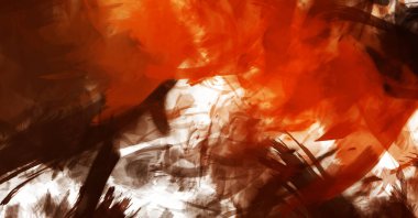 Sanatsal soyut arkaplan. Doku boyalı duvar kağıdı. Boya darbeleriyle yaratıcı bir illüstrasyon. Fırça desenli resim.