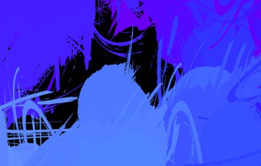 Sanatsal soyut arkaplan. Doku boyalı duvar kağıdı. Boya darbeleriyle yaratıcı bir illüstrasyon. Fırça desenli resim.