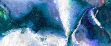 Soyut arkaplanda pürüzlü fırça darbeleri. Fırça boyası. Renkli boya darbeleri. Eşsiz duvar sanatı. Tuvaldeki modern sanat. Renkli çağdaş sanat eserleri. 