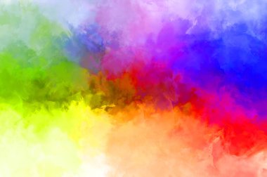 Renkli fırça darbelerinin 2D çizimi. Dekoratif desenli resim. canlı boya desenli arkaplan.