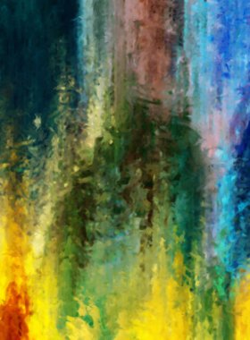 Modern sanat. Renkli çağdaş sanat eserleri. Renkli boya darbeleri. Soyut arkaplanda fırça darbeleri. Fırça boyası. Eşsiz duvar sanatı.