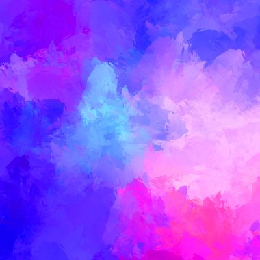 Canlı fırça darbeleriyle boyanmış. Renkli desenli resim. Fırçalanmış duvar kağıdını boya.