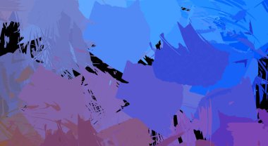 Canlı fırça darbeleriyle boyanmış. Renkli desenli resim. Fırçalanmış duvar kağıdını boya.