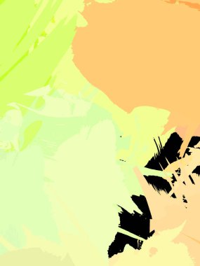 Vahşi fırça darbeleriyle yaratıcı soyut resim. Artistik fırça darbeleriyle donatılmış. Renkli ve canlı bir tasvir. Boyalı sanat.