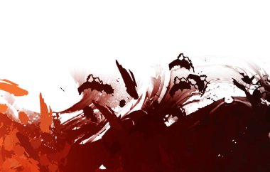 Taranmış Boyalı Soyut Arkaplan. Vahşi kaotik fırça darbeleri. Boya darbeleri. 2D İllüstrasyon. Fırça darbeli resim. 