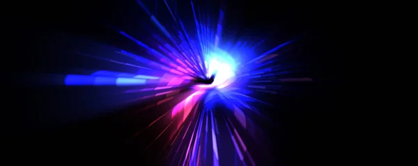 Futuristic Lens Flare Light Explosion Star Glowing Particles Lines Beautiful — Stock Photo, Image