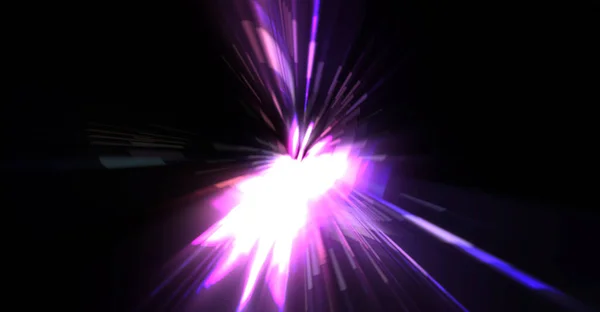 Futuristic Lens Flare Light Explosion Star Glowing Particles Lines Beautiful — Stock Photo, Image