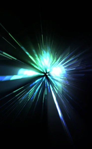 Une Fusée Éclairante Futuriste Étoile Explosion Lumineuse Avec Des Particules — Photo