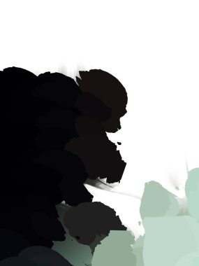 Taranmış Boyalı Soyut Arkaplan. Vahşi kaotik fırça darbeleri. Boya darbeleri. 2D İllüstrasyon. Fırça darbeli resim. 