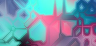 Renkli ve canlı geometrik şekiller katmanları var. Bir teknoloji planının dijital illüstrasyonu. Gelecekçi tasarım şablonu.