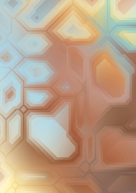 Renkli ve canlı geometrik şekiller katmanları var. Bir teknoloji planının dijital illüstrasyonu. Gelecekçi tasarım şablonu.