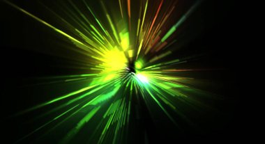 Fütürist mercek patlaması. Parlayan parçacıkları ve çizgileri olan ışık patlaması yıldızı. Güzel soyut ışın arkaplanı.