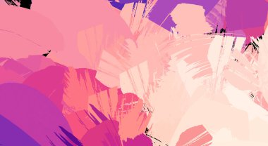 Canlı fırça darbeleriyle boyanmış. Renkli desenli resim. Fırçalanmış duvar kağıdını boya.