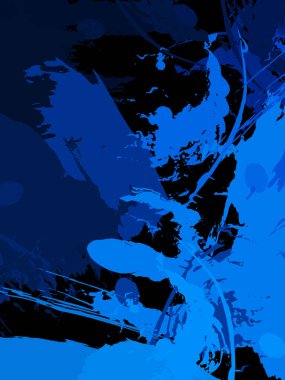 Vahşi fırça darbeleriyle yaratıcı soyut resim. Artistik fırça darbeleriyle donatılmış. Renkli ve canlı bir tasvir. Boyalı sanat.