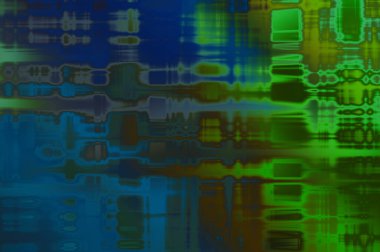 Soyut arkaplan. Yaşlanmış grunge dokusunda geometrik elementler. Farklı renk desenli grafiksel illüstrasyon.