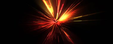 Fütürist mercek patlaması. Parlayan parçacıkları ve çizgileri olan ışık patlaması yıldızı. Güzel soyut ışın arkaplanı.