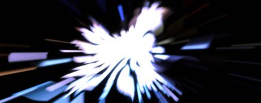 Işık parçacık izleri. Parlayan parçacıkları ve çizgileri olan ışık patlaması yıldızı. Güzel hareketli soyut ışın arkaplanı.