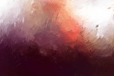 Canlı fırça darbeleriyle boyanmış. Renkli desenli resim. Fırçalanmış duvar kağıdını boya.