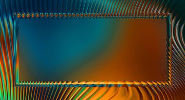 Soyut çerçeveli arkaplan. Renkli, canlı, dalgalı bir duvar kağıdı. Merkezi çerçeveli yaratıcı grafik 2d çizim. Dinamik şekilli modaya uygun sıvı örtüsü.