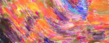 Çağdaş sanat. El yapımı resim. Modern sanat eserleri. Yüzeyde suluboya fırça darbeleriyle resim yapmak. 2D çizim. Sanatsal arkaplan resmi. Tablo üzerinde soyut resim. Renkli doku.