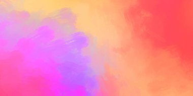 Canlı boya desenli arka plan. Renkli fırça darbelerinin 2B çizimi. Dekoratif doku resmi. Boyalı arkaplan.