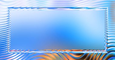 Soyut çerçeveli arkaplan. Renkli, canlı, dalgalı bir duvar kağıdı. Merkezi çerçeveli yaratıcı grafik 2d çizim. Dinamik şekilli modaya uygun sıvı örtüsü.