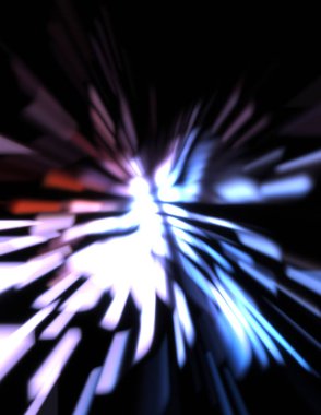 Işık parçacık izleri. Parlayan parçacıkları ve çizgileri olan ışık patlaması yıldızı. Güzel hareketli soyut ışın arkaplanı.