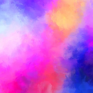 Canlı fırça darbeleriyle boyanmış. Renkli desenli resim. Fırçalanmış duvar kağıdını boya.