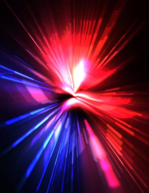 Fütürist mercek patlaması. Parlayan parçacıkları ve çizgileri olan ışık patlaması yıldızı. Güzel soyut ışın arkaplanı.