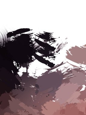 Taranmış Boyalı Soyut Arkaplan. Vahşi kaotik fırça darbeleri. Boya darbeleri. 2D İllüstrasyon. Fırça darbeli resim. 