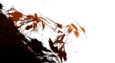 Taranmış Boyalı Soyut Arkaplan. Vahşi kaotik fırça darbeleri. Boya darbeleri. 2D İllüstrasyon. Fırça darbeli resim. 