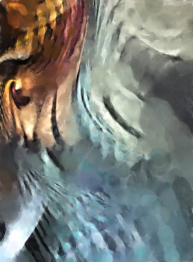 Modern sanat. Renkli çağdaş sanat eserleri. Renkli boya darbeleri. Soyut arkaplanda fırça darbeleri. fırça boyası.