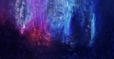 Modern sanat. Renkli çağdaş sanat eserleri. Renkli boya darbeleri. Soyut arkaplanda fırça darbeleri. Fırça boyası. Eşsiz duvar sanatı.