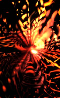 Işık parçacık izleri. Parlayan parçacıkları ve çizgileri olan ışık patlaması yıldızı. Güzel hareketli soyut ışın arkaplanı.