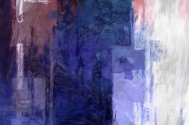 Soyut arkaplanda pürüzlü fırça darbeleri. Fırça boyası. Renkli boya darbeleri. Eşsiz duvar sanatı. Tuvaldeki modern sanat. Renkli çağdaş sanat eserleri. 