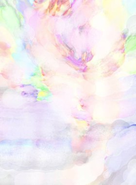 Poster, duvar sanatı, afiş, kart, kitap kapağı veya ambalaj için pastel renkli suluboya resim. Alkol mürekkebini andıran rahatlatıcı fırça darbelerinin modern resmi.