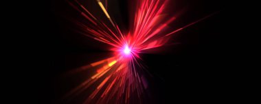 Fütürist mercek patlaması. Parlayan parçacıkları ve çizgileri olan ışık patlaması yıldızı. Güzel soyut ışın arkaplanı.