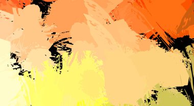 Canlı fırça darbeleriyle boyanmış. Renkli desenli resim. Fırçalanmış duvar kağıdını boya.