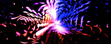 Işık parçacık izleri. Parlayan parçacıkları ve çizgileri olan ışık patlaması yıldızı. Güzel hareketli soyut ışın arkaplanı.