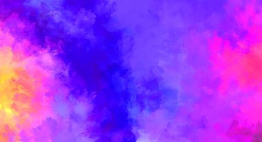 Renkli fırça darbelerinin 2D çizimi. Dekoratif desenli resim. canlı boya desenli arkaplan.