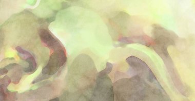 Alkol mürekkebini andıran rahatlatıcı fırça darbelerinin modern resmi. Poster, duvar sanatı, afiş, kart, kitap kapağı veya ambalaj için pastel renkli suluboya resim.