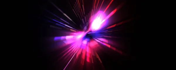 Une Fusée Éclairante Futuriste Étoile Explosion Lumineuse Avec Des Particules — Photo