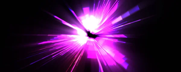 Futuristic Lens Flare Light Explosion Star Glowing Particles Lines Beautiful — Stock Photo, Image