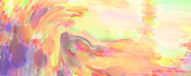 Çağdaş sanat. El yapımı resim. Modern sanat eserleri. Yüzeyde suluboya fırça darbeleriyle resim yapmak. 2D çizim. Sanatsal arkaplan resmi. Tablo üzerinde soyut resim. Renkli doku.