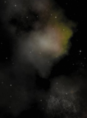 Galaksi uzayındaki yıldız alanı renkli nebula ile. Uzayın derinliklerinin bilim kurgu geçmişi. Ruhsal duvar kağıdı.